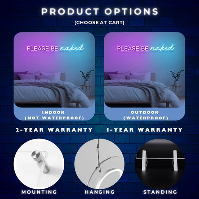 Please Be Naked Neon Sign LED Word Lights