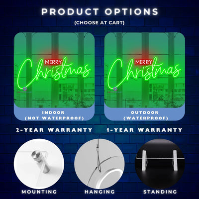 Merry Christmas Neon Sign Xmas Holiday LED Light