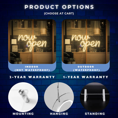 Now Open Neon Sign Vintage Storefront LED Light For Business