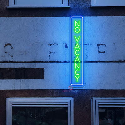 No Vacancy Neon Sign Vertical Storefront Led Light