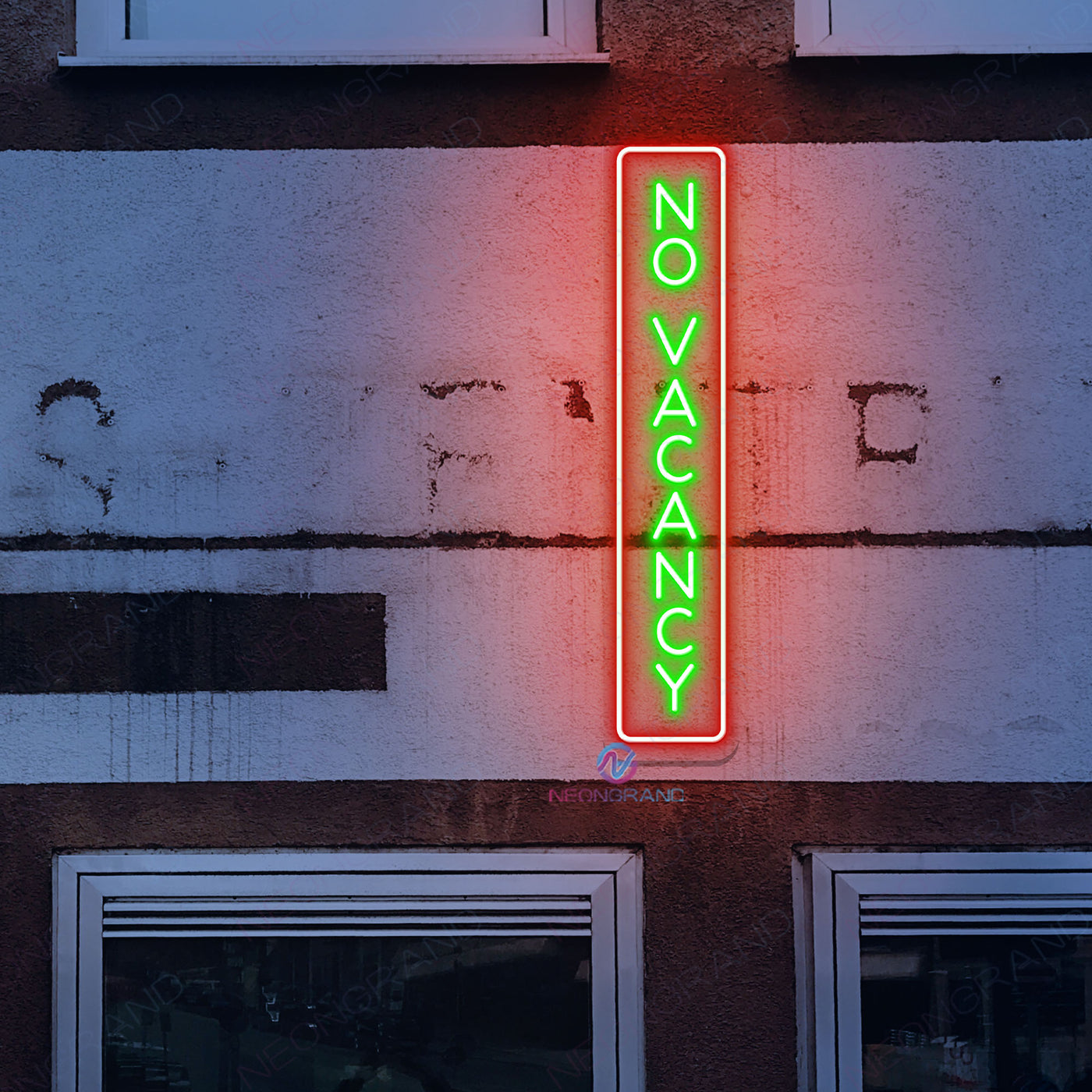 No Vacancy Neon Sign Vertical Storefront Led Light