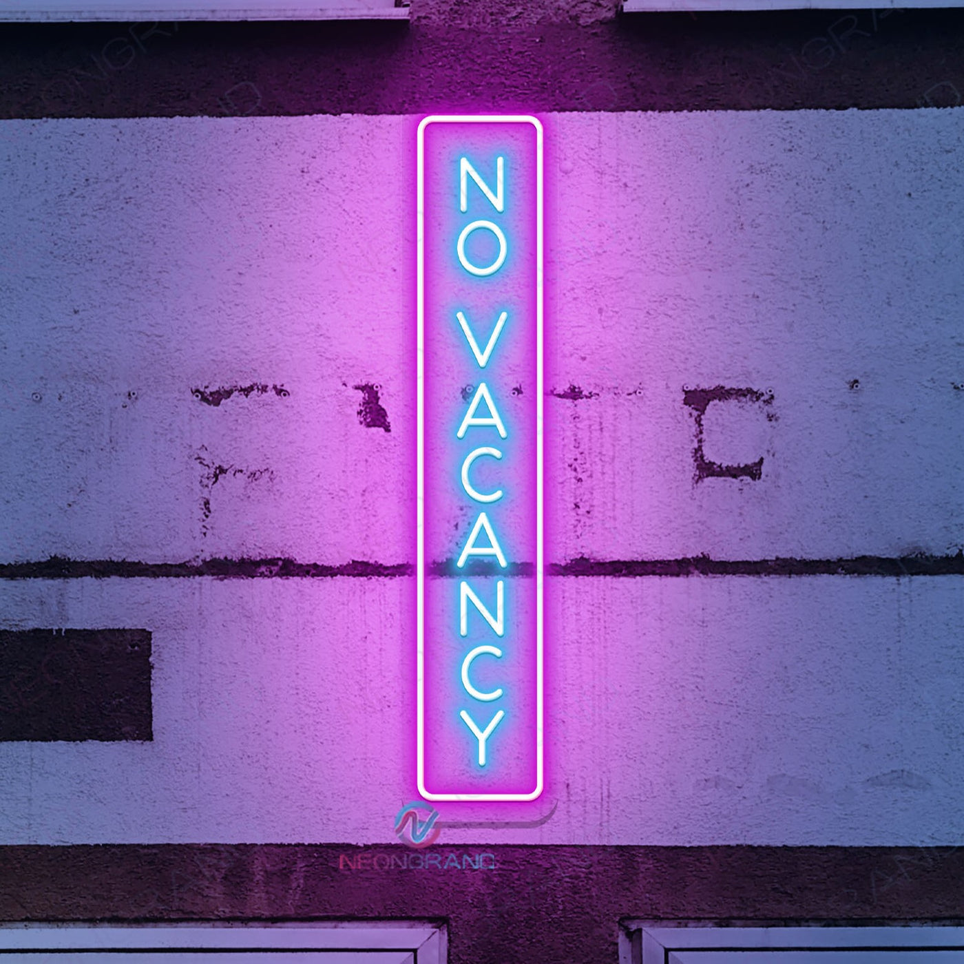 No Vacancy Neon Sign Vertical Storefront Led Light