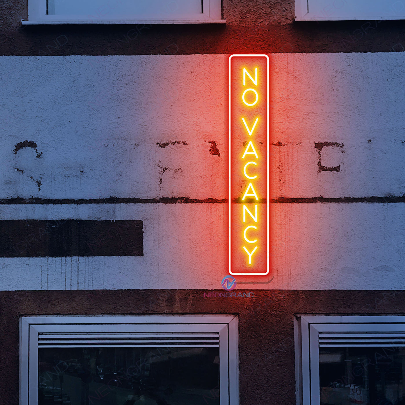 No Vacancy Neon Sign Vertical Storefront Led Light