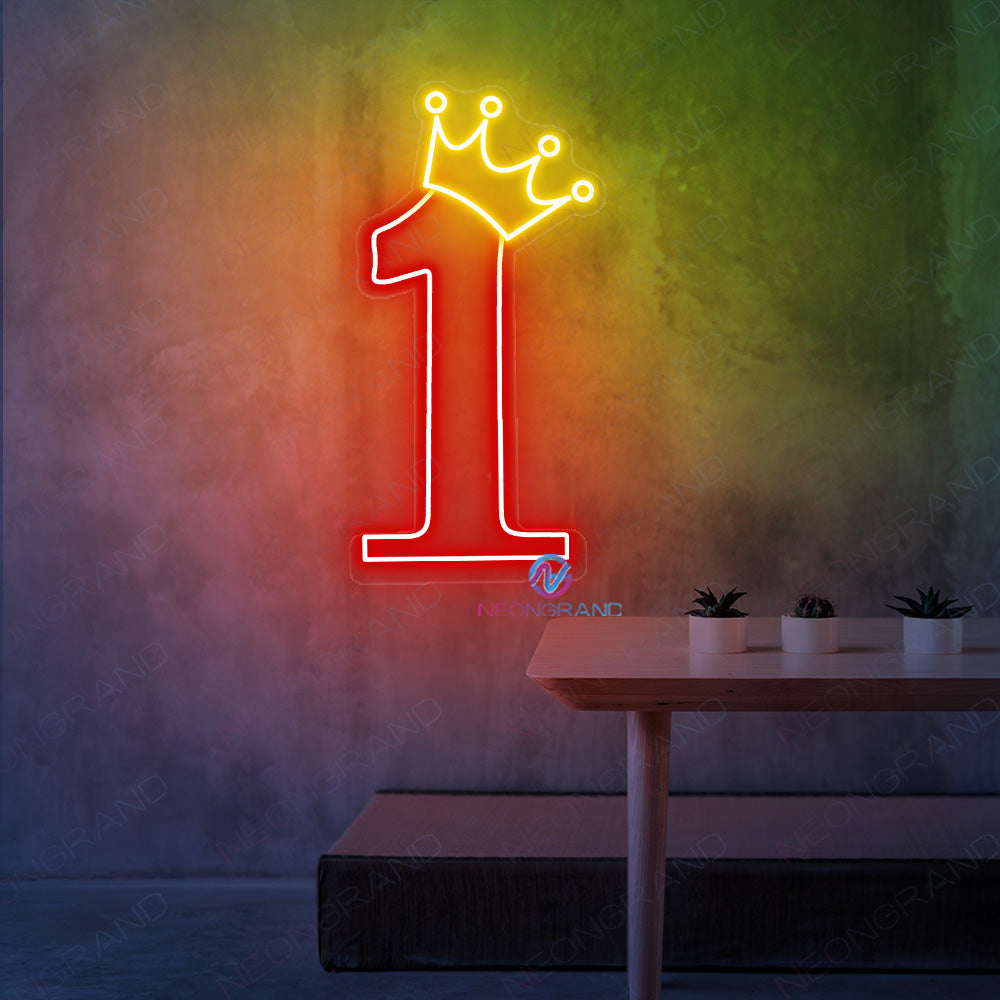 Number One Neon Sign Birthday Led Light