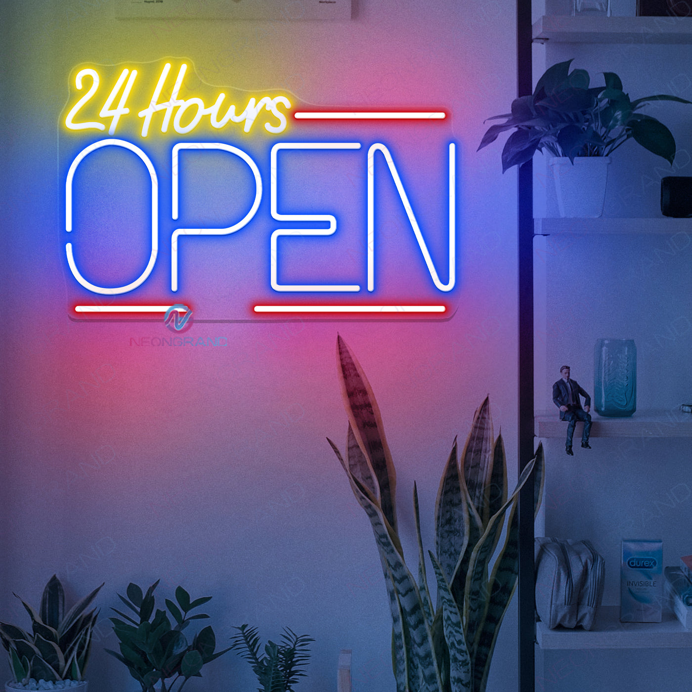 Neon Open 24 Hours Sign Business Led Light