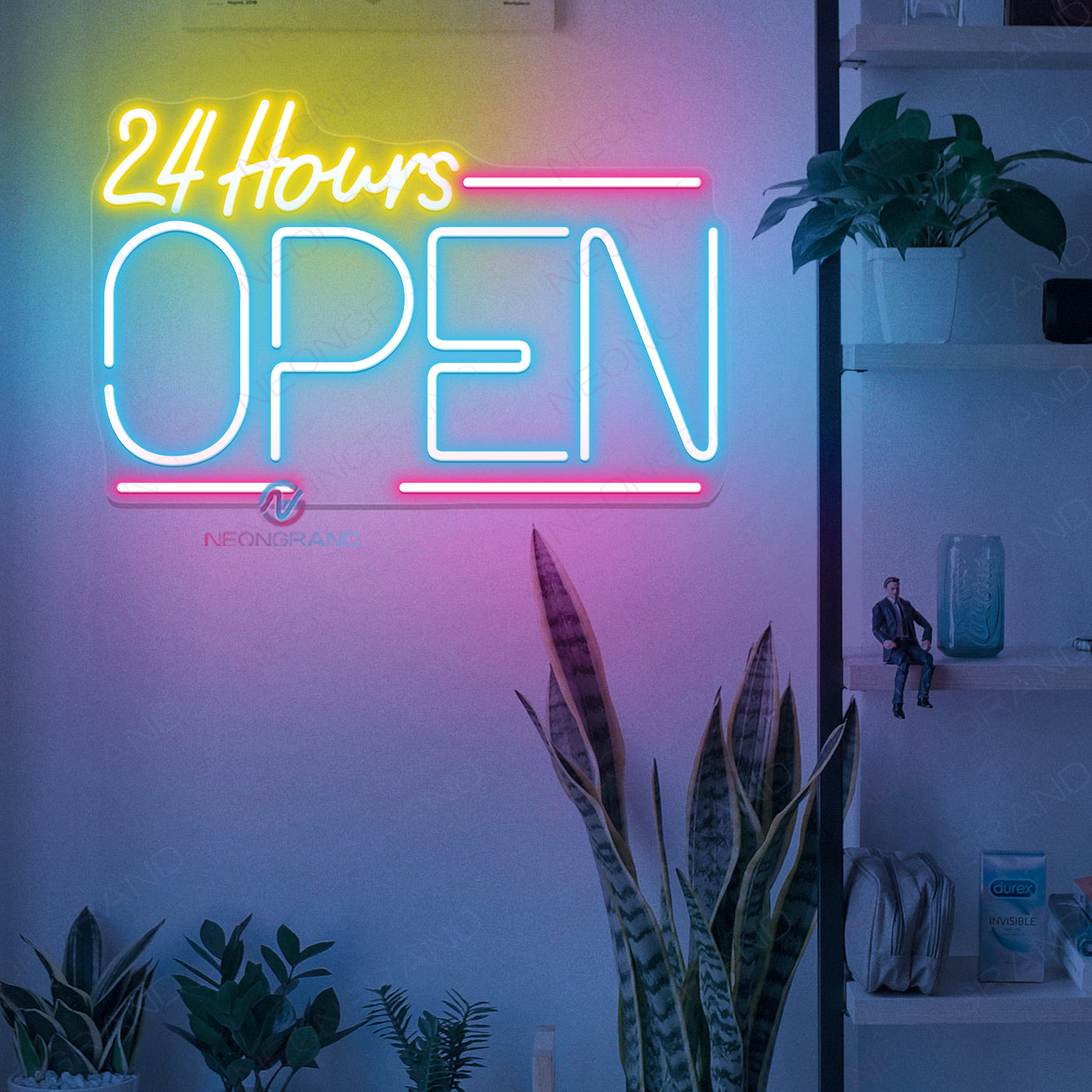 Neon Open 24 Hours Sign Business Led Light