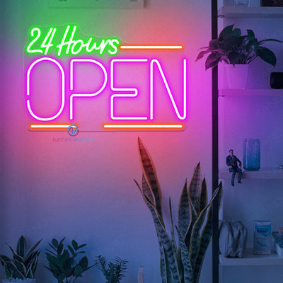 Neon Open 24 Hours Sign Business Led Light
