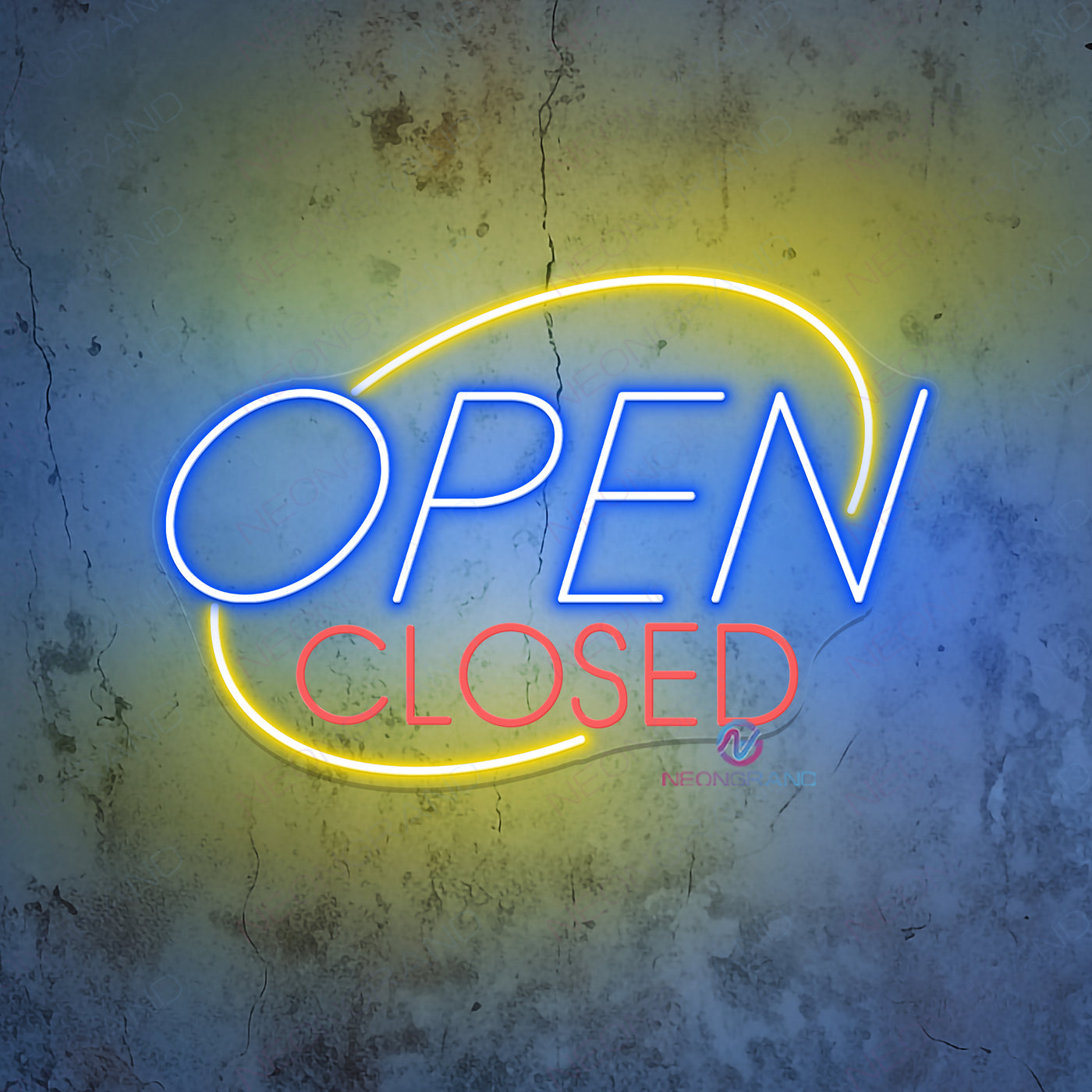 Oval Open Closed Neon Sign Storefont LED Light