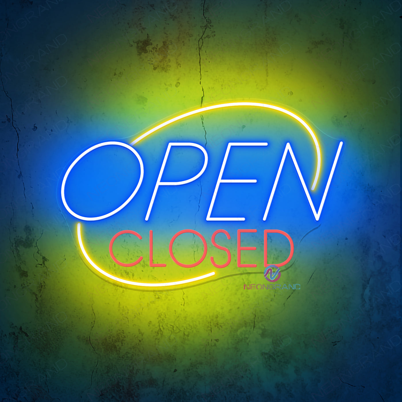 Oval Open Closed Neon Sign Storefont LED Light