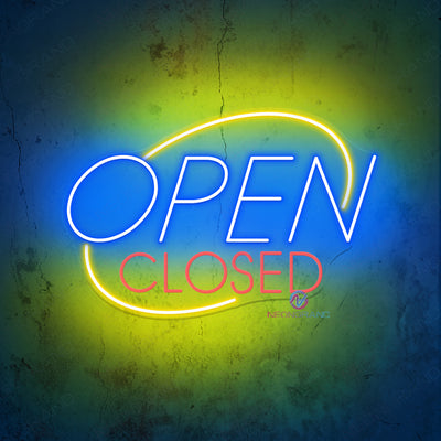 Oval Open Closed Neon Sign Storefont LED Light