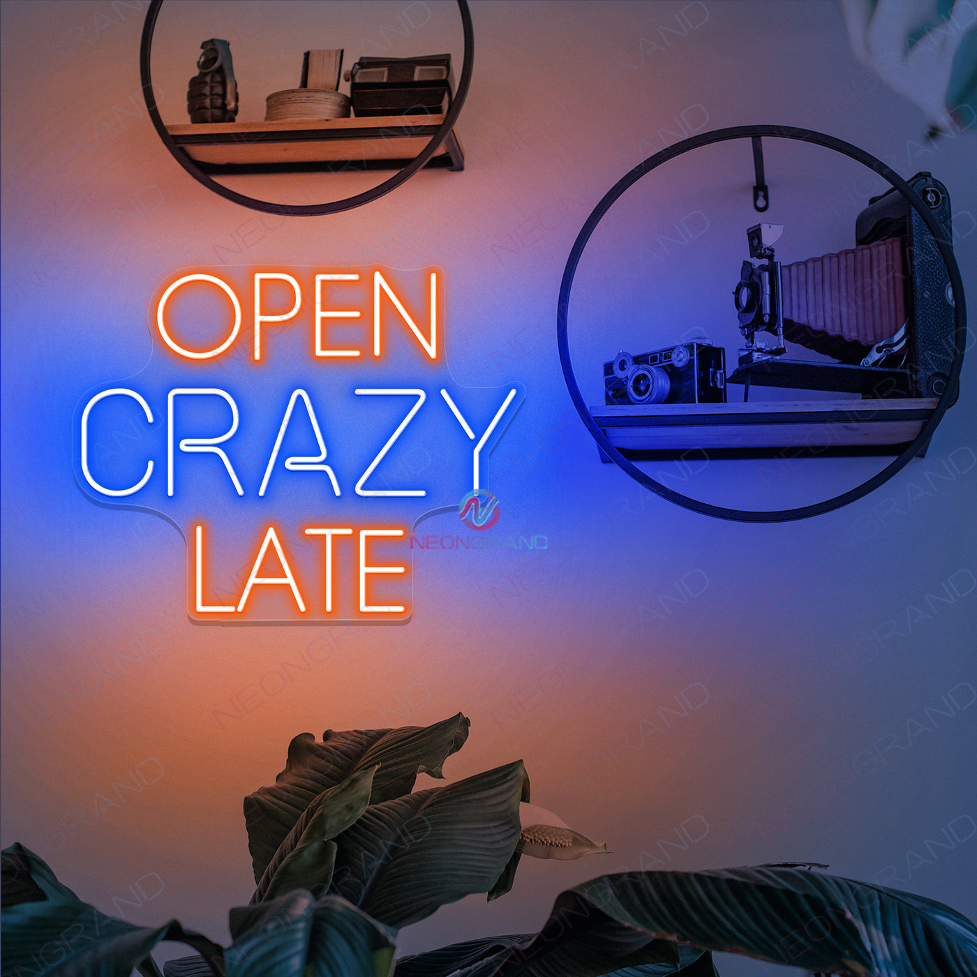 Open Crazy Late Neon Sign Business Led Light