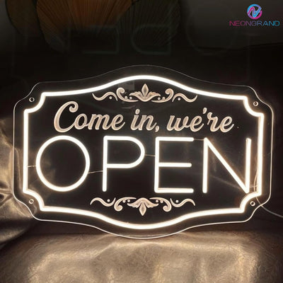 Come In We Are Open Neon Sign 3D Engraved LED Light