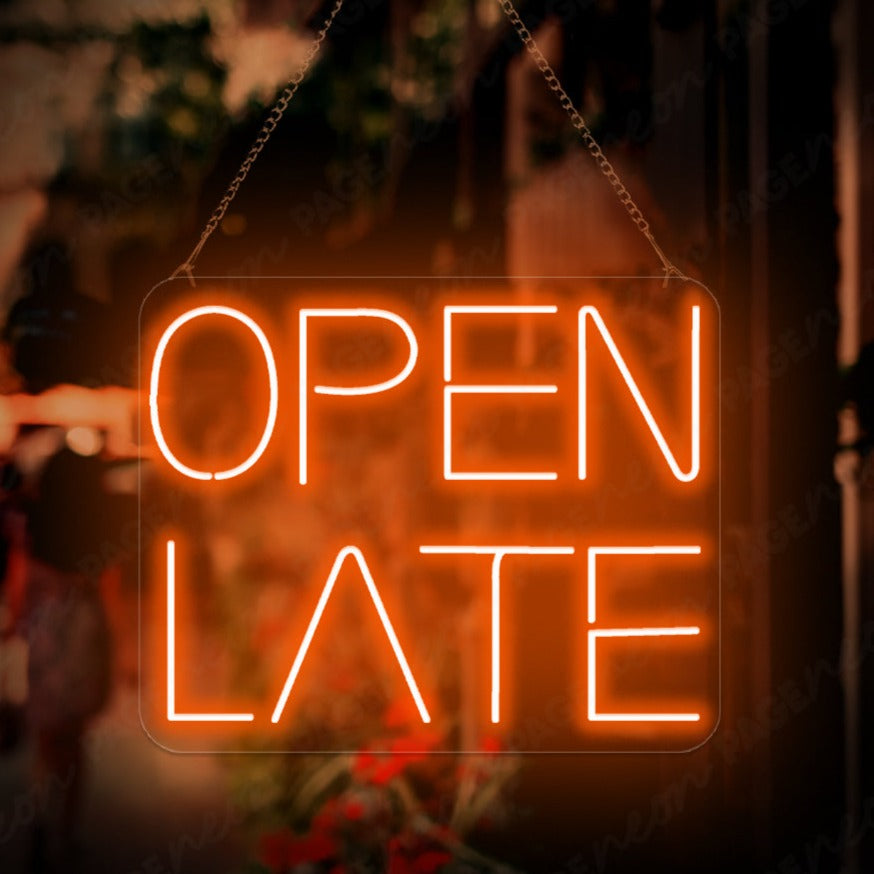 Open Late Neon Sign Business Neon Led Light