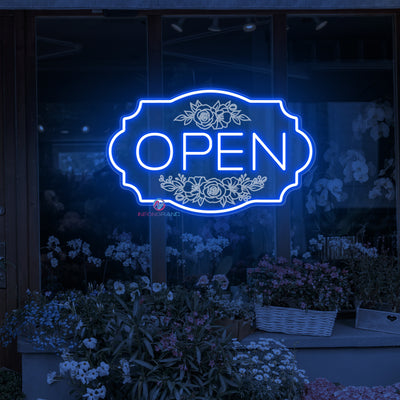 Florist Open Neon Sign Flower Shop Storefront LED Light