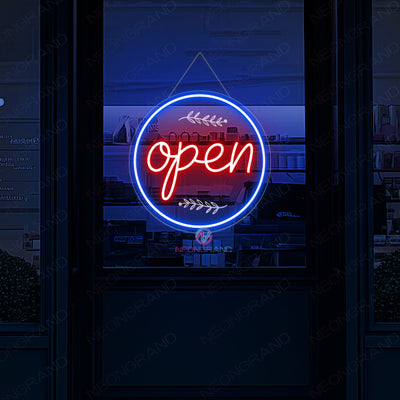 Vintage Neon Open Sign Engraving Storefront LED Light