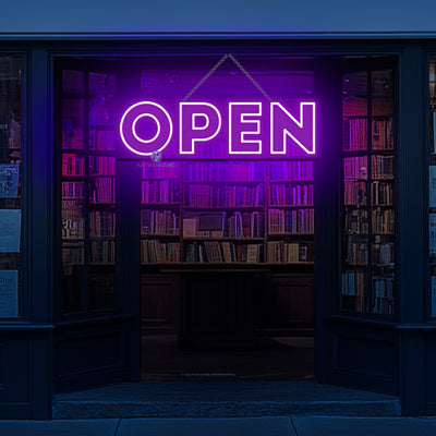 Open Neon Sign UV-Printed Storefront Led Light