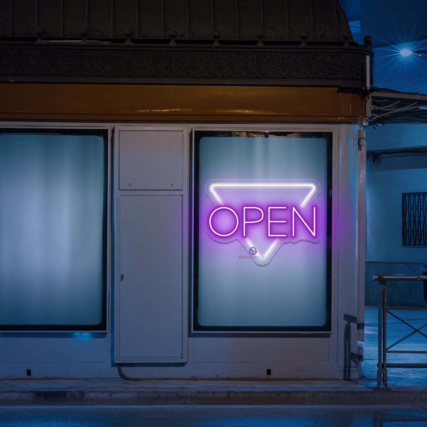 Open Neon Sign Triangle Storefront LED Light