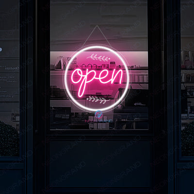 Vintage Neon Open Sign Engraving Storefront LED Light