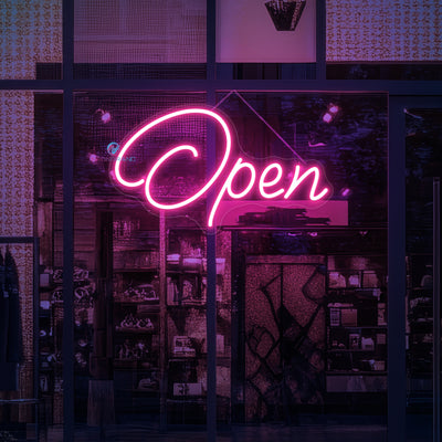 Neon Open Sign Aesthetic Storefront LED Light For Business