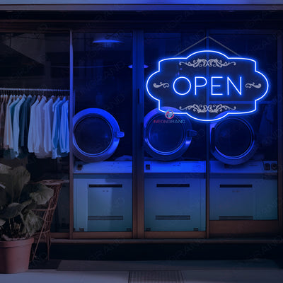 Neon Open Sign Retro 3D-Engraving Storefront LED Light