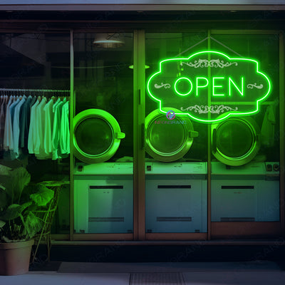 Neon Open Sign Retro 3D-Engraving Storefront LED Light