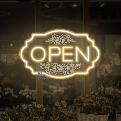 Florist Open Neon Sign Flower Shop Storefront LED Light