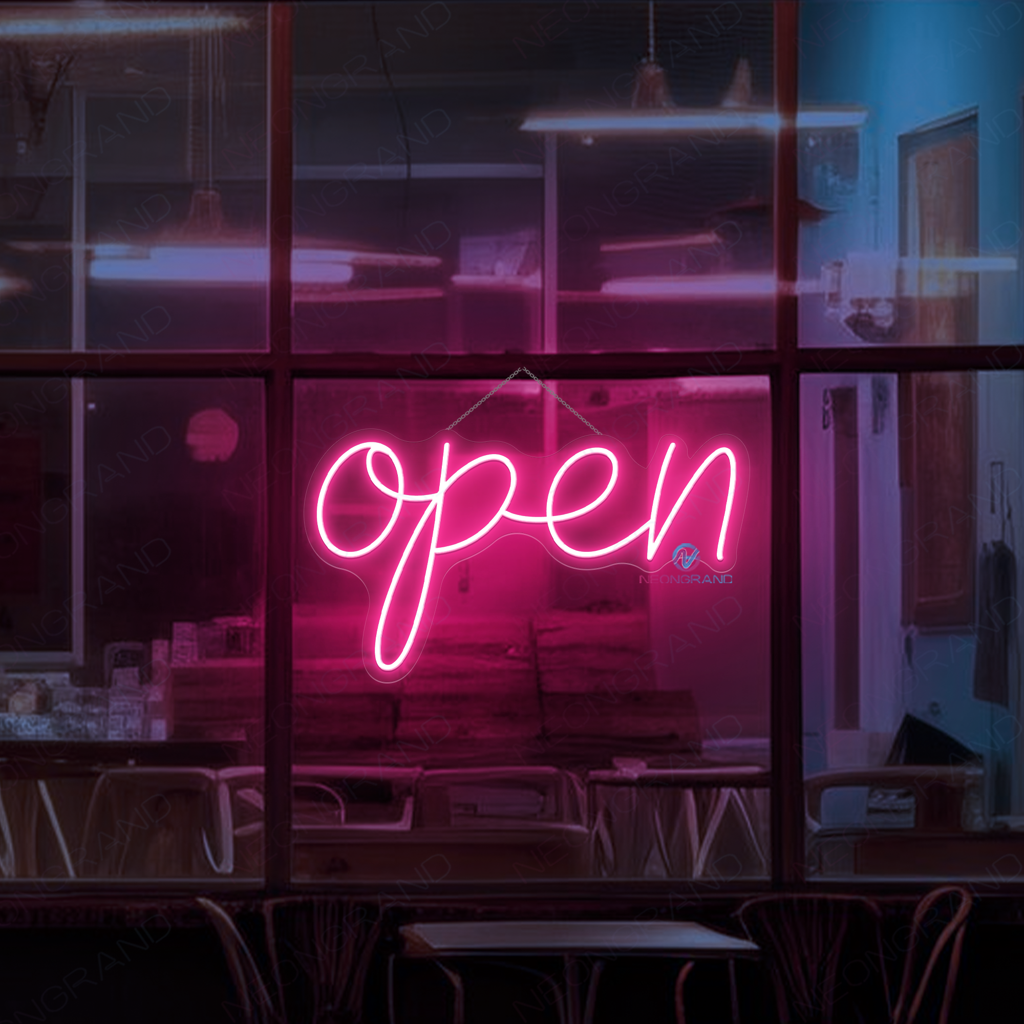 Vintage Neon Open Sign Storefront Led Light Super Bright Remote Included