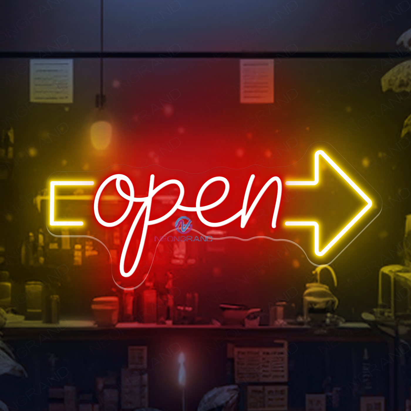 Vintage Open Neon Sign Arrow Open Led Light