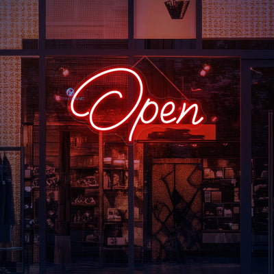 Neon Open Sign Aesthetic Storefront LED Light For Business