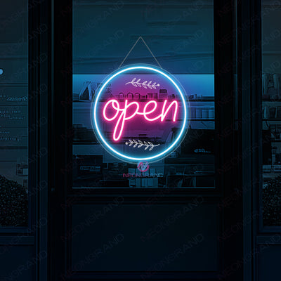 Vintage Neon Open Sign Engraving Storefront LED Light