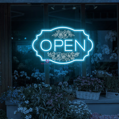 Florist Open Neon Sign Flower Shop Storefront LED Light