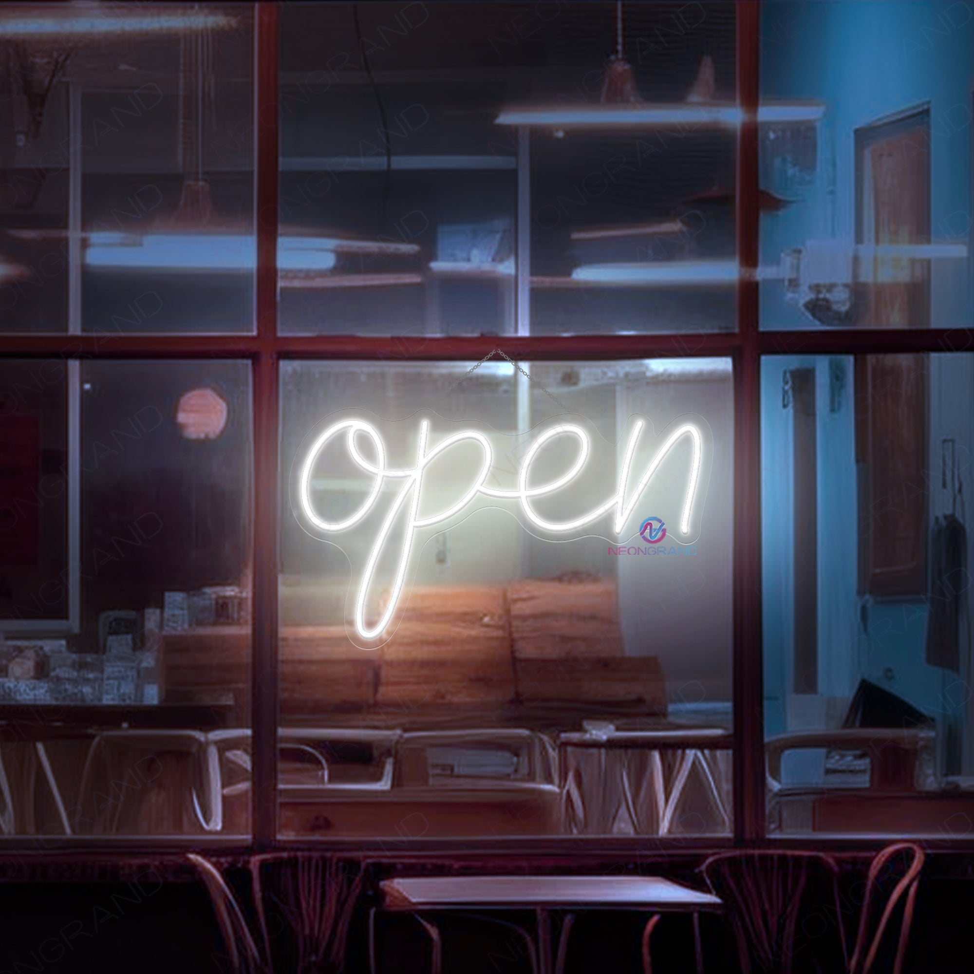 Vintage Neon Open Sign Storefront Led Light Super Bright Remote Included