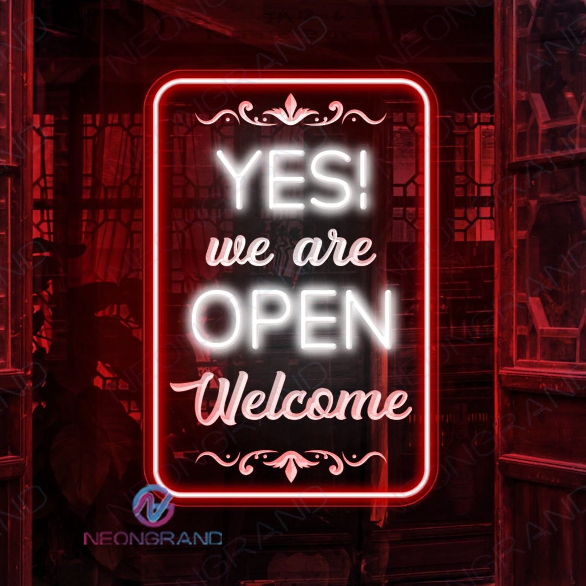 Yes, We Are Open Welcome Neon Sign Engraving LED Light