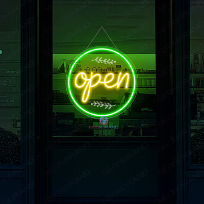 Vintage Neon Open Sign Engraving Storefront LED Light