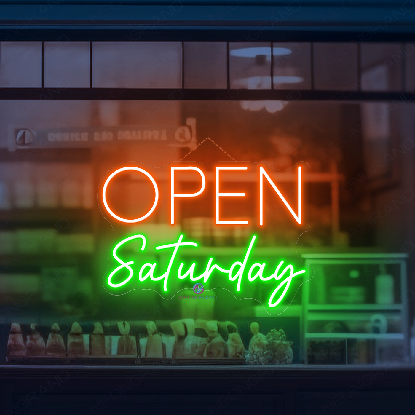 Open Saturday Neon Sign Storefront Led Light