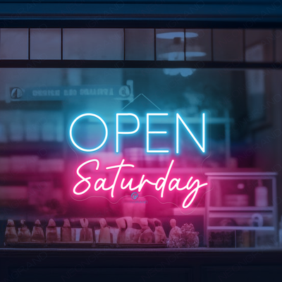 Open Saturday Neon Sign Storefront Led Light