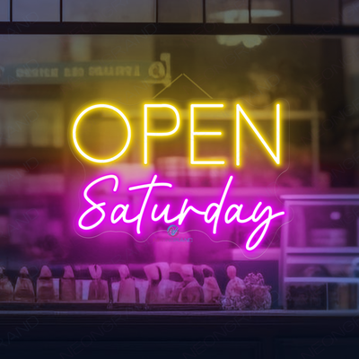 Open Saturday Neon Sign Storefront Led Light