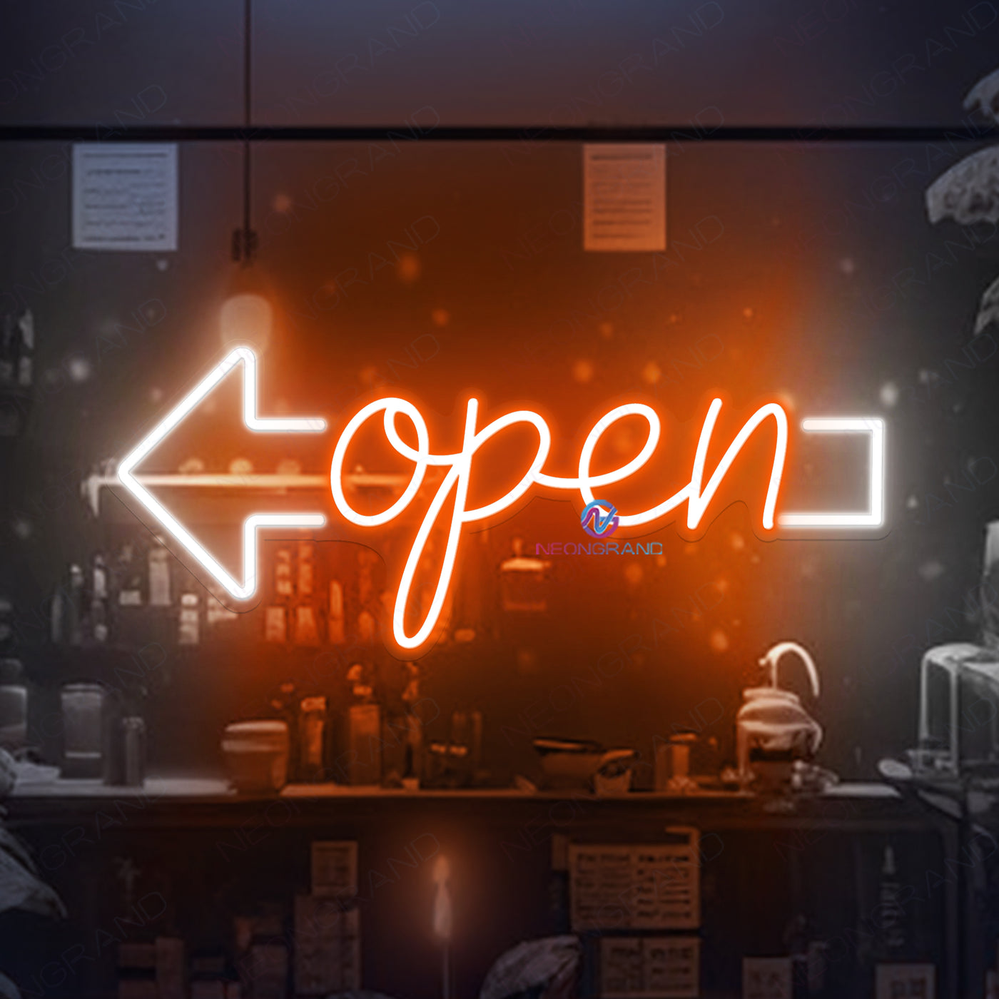 Vintage Open Neon Sign Arrow Open Led Light