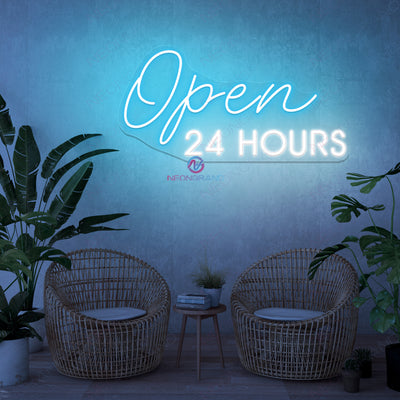 Open 24 Hours Neon Sign Business Led Light