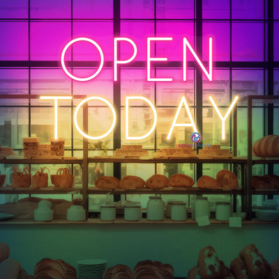 Open Today Neon Sign Storefront Led Light