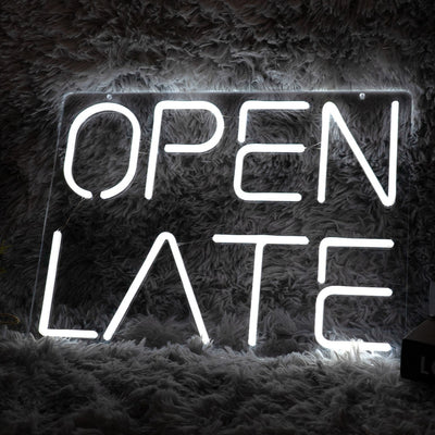 Open Late Neon Sign Storefront LED Light For Business