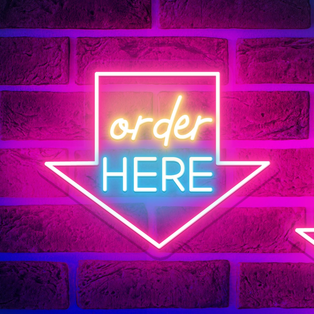 Order Here Neon Sign Pick Up Here Neon Sign Led Light - NeonGrand