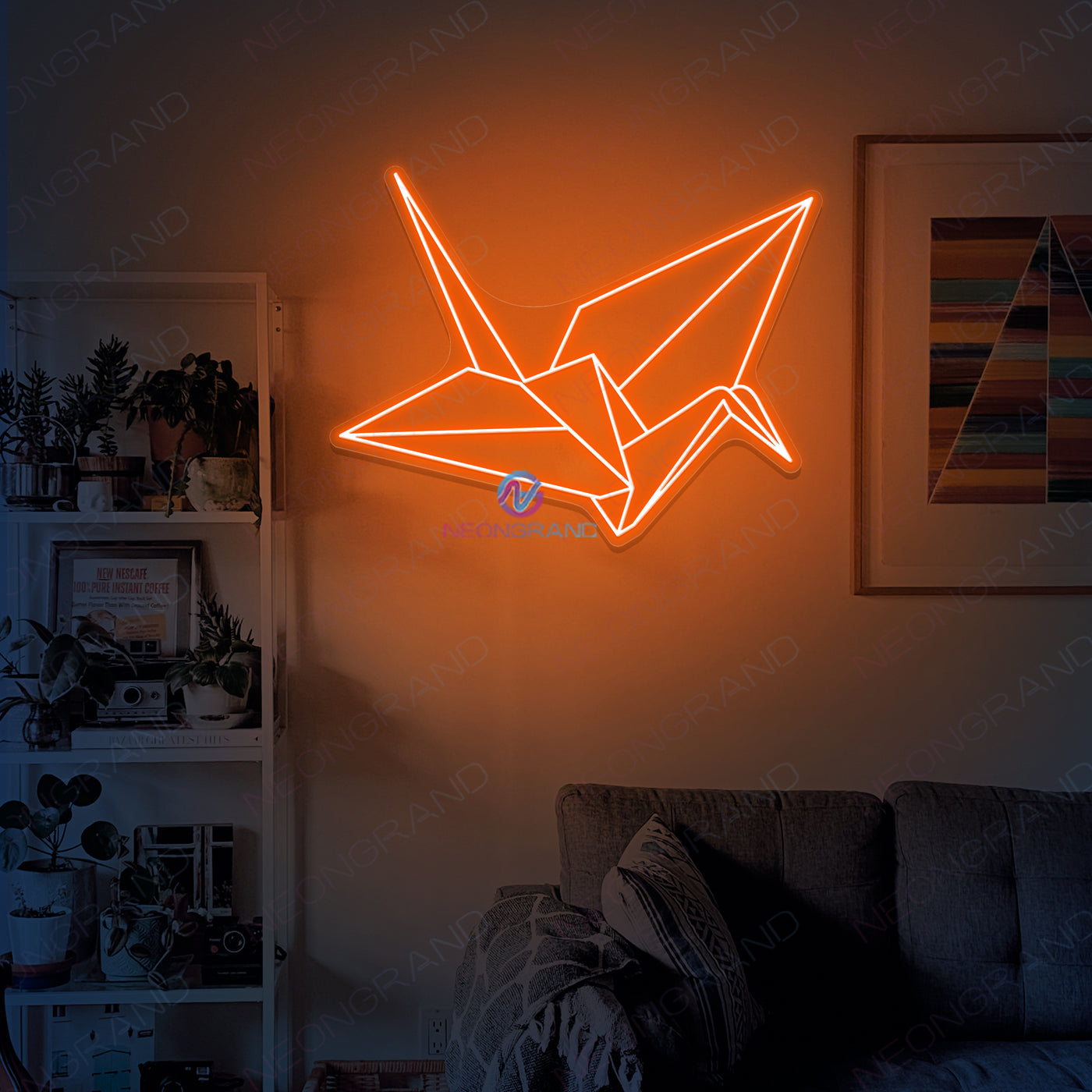 Neon Origami Swan Sign Japanese Led Light
