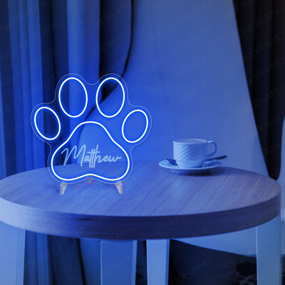 Paw Neon Sign Custom Personalized Name LED Light