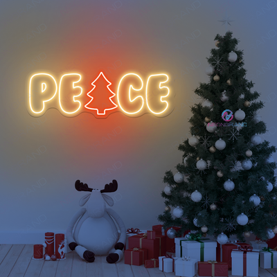 Peace Neon Sign Christmas Tree LED Light