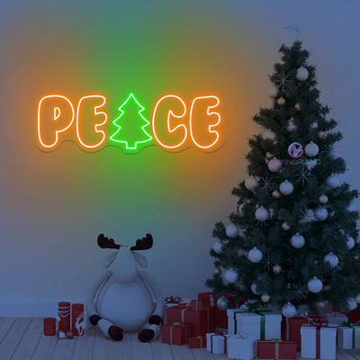 Peace Neon Sign Christmas Tree LED Light