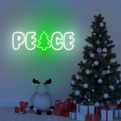 Peace Neon Sign Christmas Tree LED Light