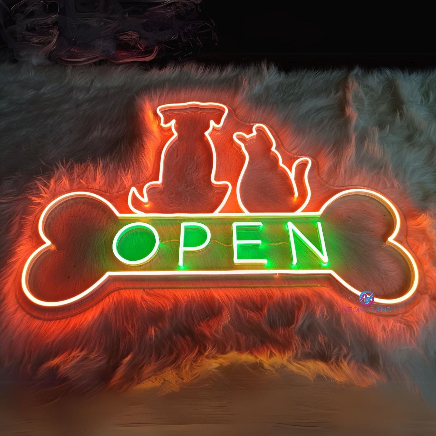 Open Neon Sign For Pet Shop Business Led Light