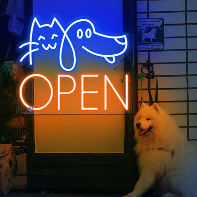 Open Neon Sign Pet Shop Storefront Led Light