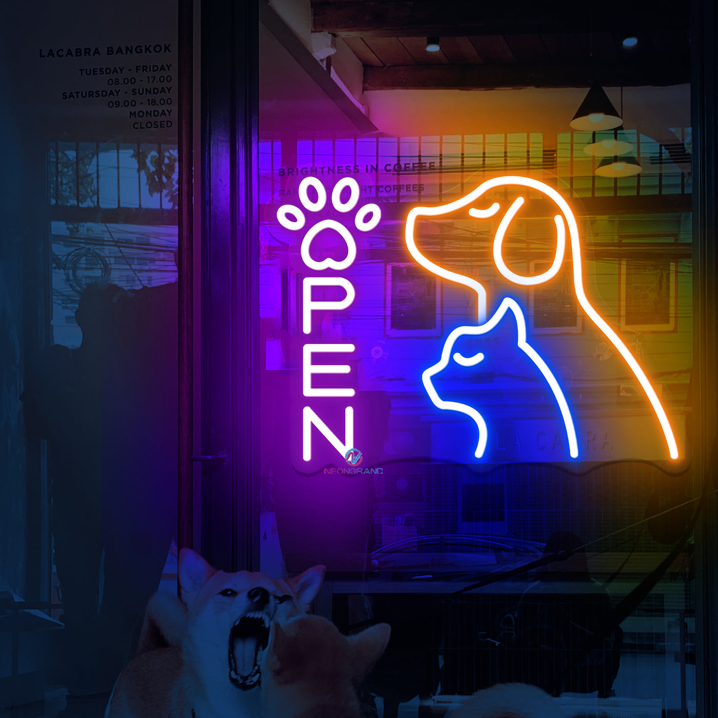 Neon Open Sign Storefront Led Light For Pet Shop